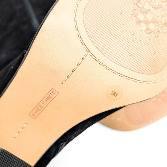 Vince Camuto Women Derika Black Suede Pointy Toe Zip Tall Boots Size 9 - Picture 9 of 9